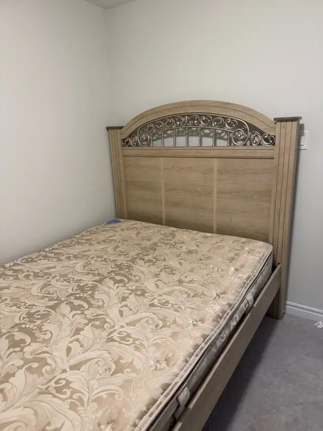 Queen bed frame and mattress