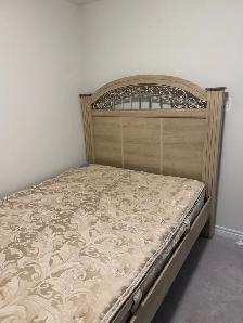 Queen bed frame and mattress