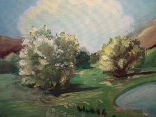 Painting Acrylic On Canvas Landscape - Photo 2