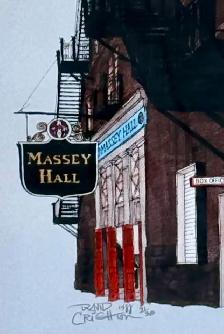 "Massey Hall" Wood Framed Print (Numbered & Signed D. Crighton)