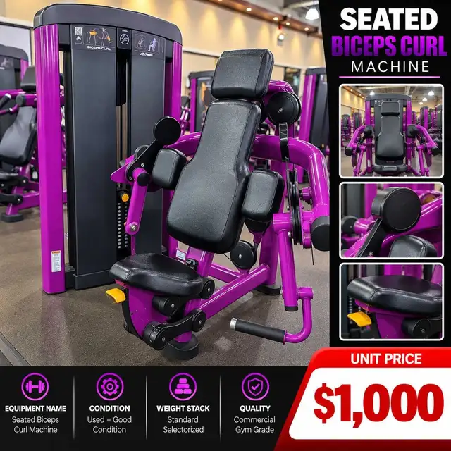 Commercial Seated Biceps Curl Machine – Gym Equipment