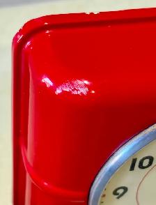 Vintage Red Metal ‘Belfast’ Wall Clock  ("Westclox". c. 1940s) - Photo 7