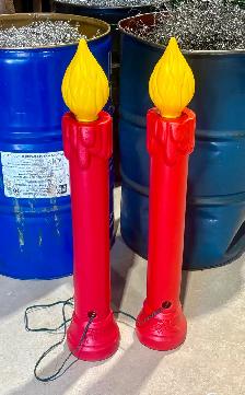 Vintage Blow Mold Plastic Christmas Candles (‘NOEL’ - Working!) - Photo 4