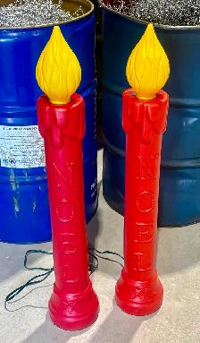 Vintage Blow Mold Plastic Christmas Candles (‘NOEL’ - Working!) - Photo 5