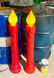 Vintage Blow Mold Plastic Christmas Candles (‘NOEL’ - Working!) - Photo 7