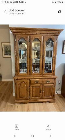 China Cabinet, solid oak!