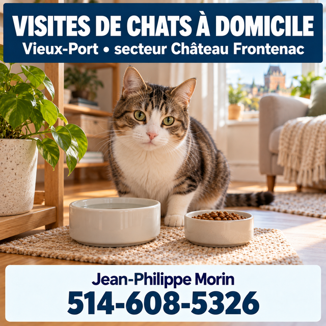 Visites de chats à domicile — Vieux-Port — 25 $ / visite