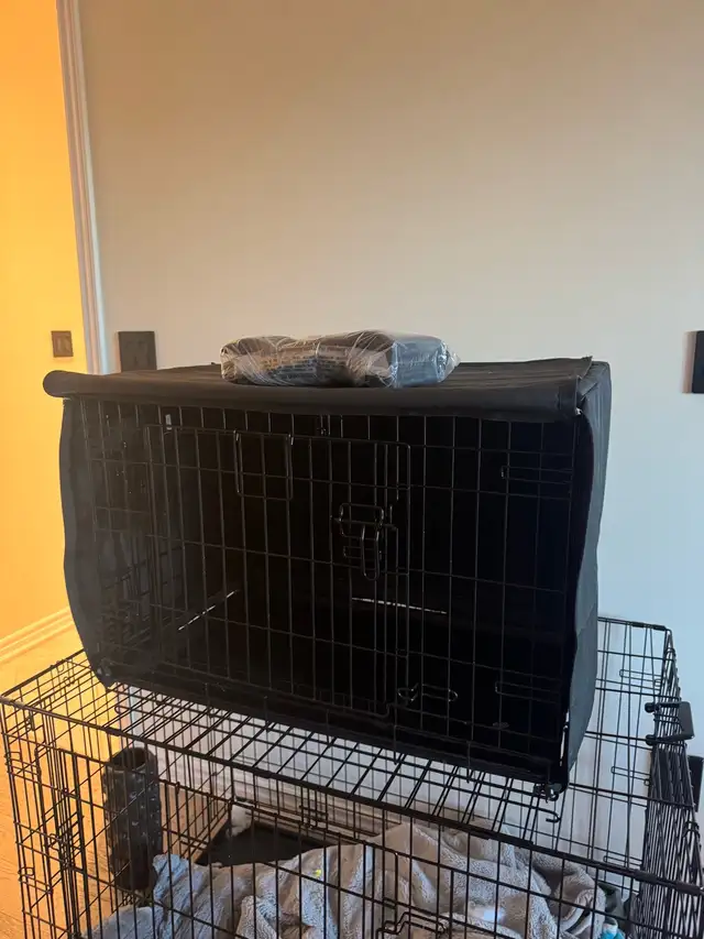 Medium size dog crate with covers