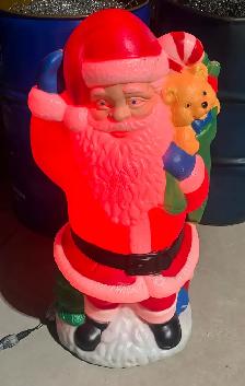 Vintage "Santa Claus" Plastic Blow Mold (w Working Light) - Photo 6