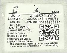AIR JORDAN 13 414571-062 RETRO 'PLAYOFFS' NO BOX  (SIZE 13) - Photo 8