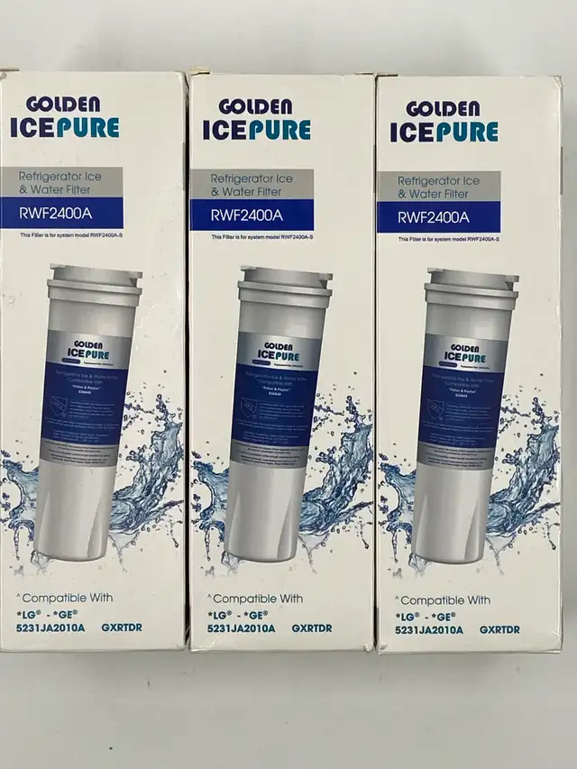 3-Pack RWF2400F Refrigerator Water Filters for LG and GE Fridges