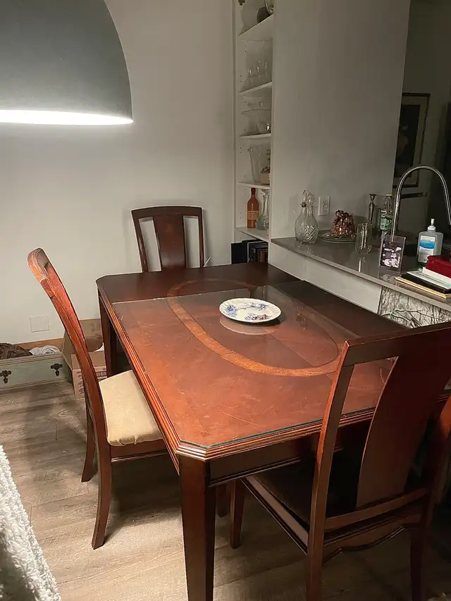 Table Cuisine Bois Massifs avec 5 Chaise et Extension