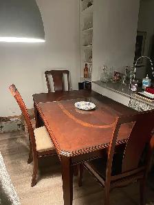 Table Cuisine Bois Massifs avec 5 Chaise et Extension