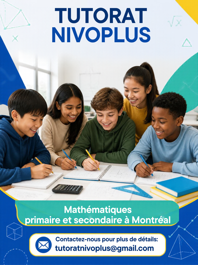 Tutorat en mathématiques – Primaire et secondaire | Montréal