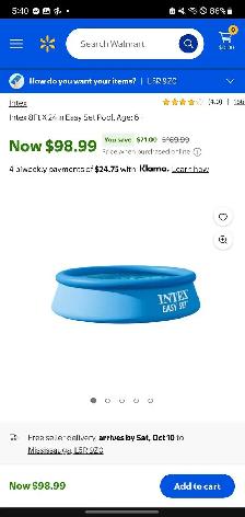 Intex Easy Set Above Ground Pool 8ft x 24in
