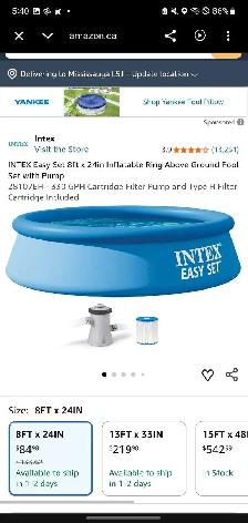 Intex Easy Set Above Ground Pool 8ft x 24in - Photo 2
