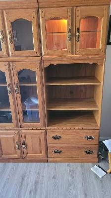 3 Piece Oak Finish Wall.Cabinet