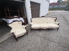 Free delivery used Vintage Style Tufted Sofa and Armchair Set - Photo 2