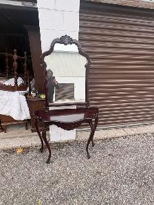 Free delivery used Vintage Style Console Table with Mirror - Photo 2