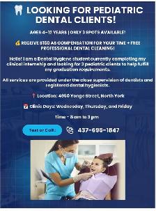 Looking for Kids Aged 4–12 for free dental cleaning