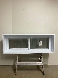 11059CP Fenêtre Coulissante PVC Blanc 2 sect 2 ouv 58 1/2x21 1/2 - Photo 2