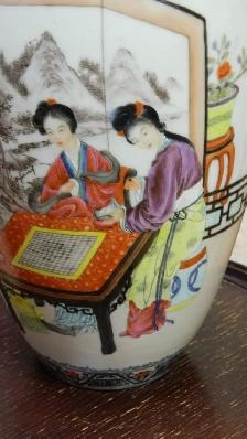 Vase Chinois Très Rare  peint a la Main Très 13 1/2 X 8 Pouces - Photo 5
