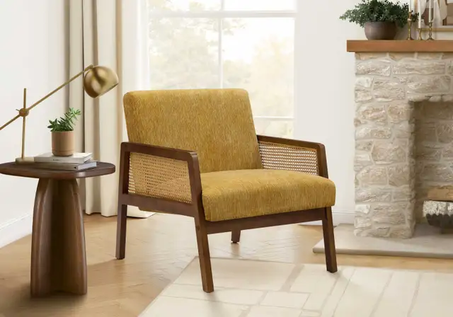 NEUF Chaise d'appoint en tissu et bois noyer(4 couleurs)
