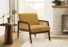 NEUF Chaise d'appoint en tissu et bois noyer(4 couleurs)