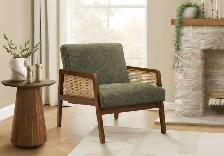 NEUF Chaise d'appoint en tissu et bois noyer(4 couleurs) - Photo 2