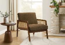 NEUF Chaise d'appoint en tissu et bois noyer(4 couleurs) - Photo 3