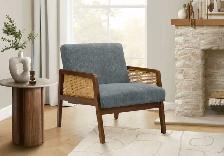 NEUF Chaise d'appoint en tissu et bois noyer(4 couleurs) - Photo 4