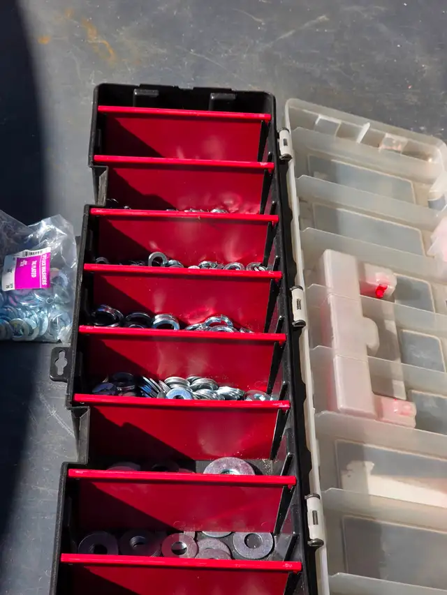 Tool Shop Storage Organizer W Zink Plated Split & Flat Washers