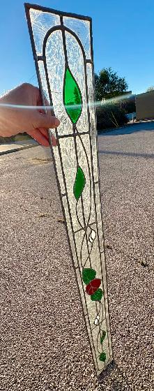 Edwardian Style Stained Glass Panel (w Floral & Leaf Motifs) - Photo 2