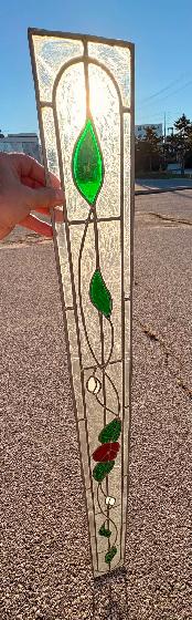Edwardian Style Stained Glass Panel (w Floral & Leaf Motifs) - Photo 4