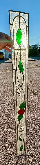Edwardian Style Stained Glass Panel (w Floral & Leaf Motifs) - Photo 5