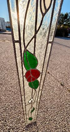 Edwardian Style Stained Glass Panel (w Floral & Leaf Motifs) - Photo 8