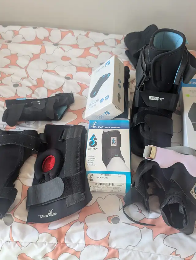 Ossur assorted wrist, hand, ankles and foot braces