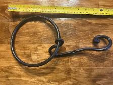 Vintage Wrought Iron Wall-Mounted Hook & Ring ! - Photo 3