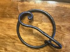 Vintage Wrought Iron Wall-Mounted Hook & Ring ! - Photo 4