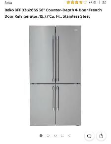Beko   36' Counter-Depth 4-Door French Door Refrigerator