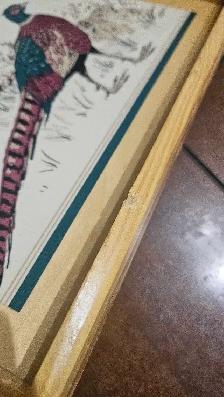 Plateau/cabaret vintage en bois (motif Faisant/oiseau) - Photo 5