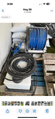 Weed sprayer, electric hose reel