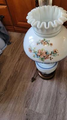 vintage glass lamps with decorative painting - Photo 2