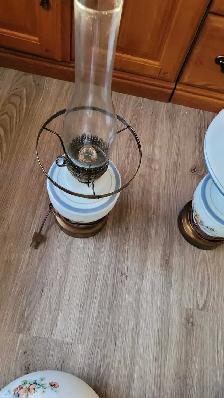 vintage glass lamps with decorative painting - Photo 4
