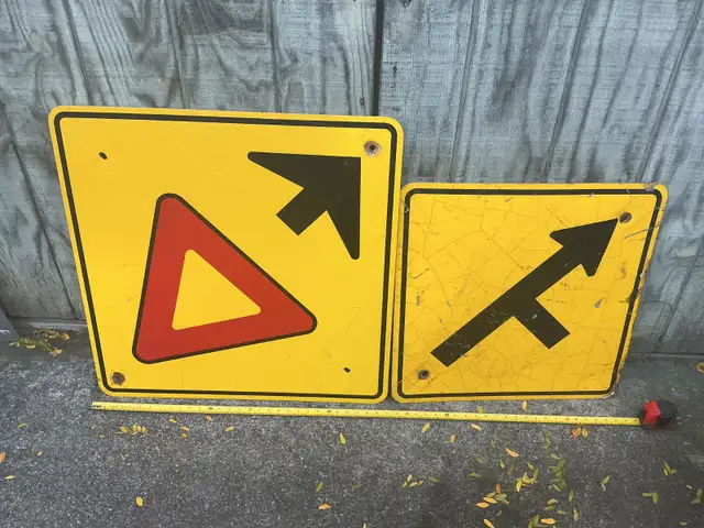 Two Vintage Metal Traffic Signs !