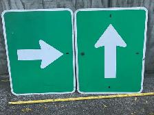Two Metal Traffic Directional Signs !