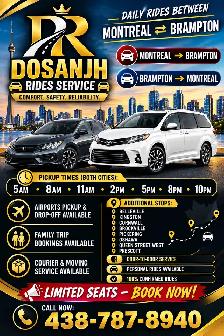 Montreal Toronto Rideshare |Door to Door |rides Parcel