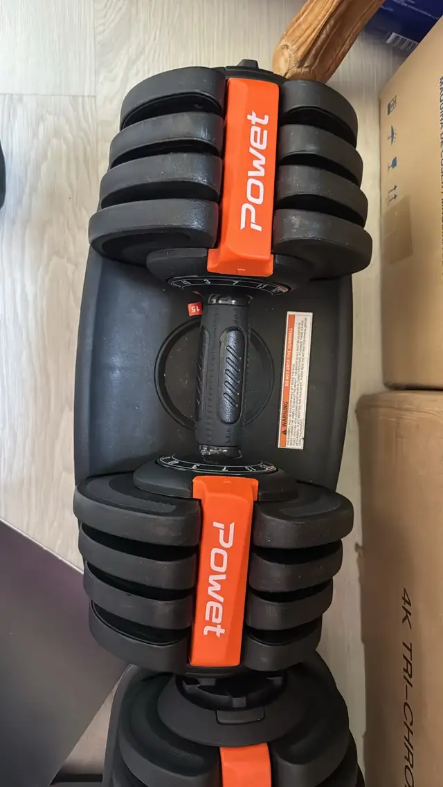 Powet Adjustable Dumbbells – Pair with Trays – $150