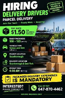 Hiring experienced delivery driver