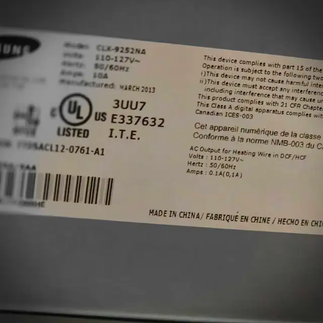 Samsung CLX-9252NA multi-function printer for parts. FREE